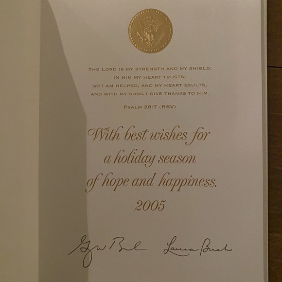 President George W. Bush - White House Christmas Card 2005 - Hallmark - Picture 2 of 6